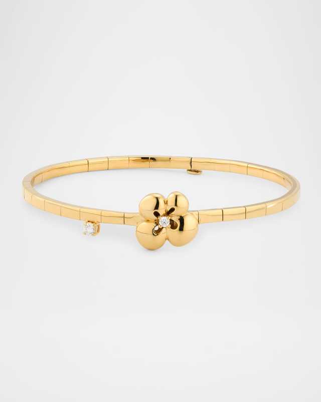 18K Yellow Gold Ischia Diamond Bangle Bracelet